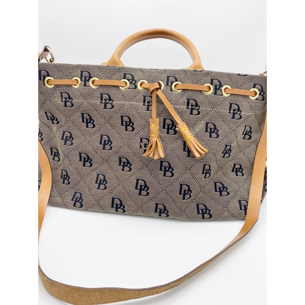Dooney & Bourke Vintage Logo Tassel Tote Satchel - Picture 2 of 10